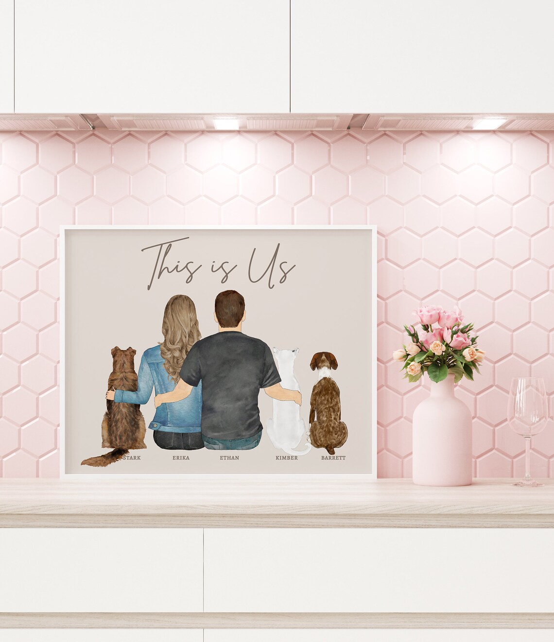 Custom Portrait For Pet Lovers Pet Parent Gift Idea Dog Mom Print Dog Owner Birthday Gift Anniversary Christmas Boyfriend Partner Fiance - Image 2