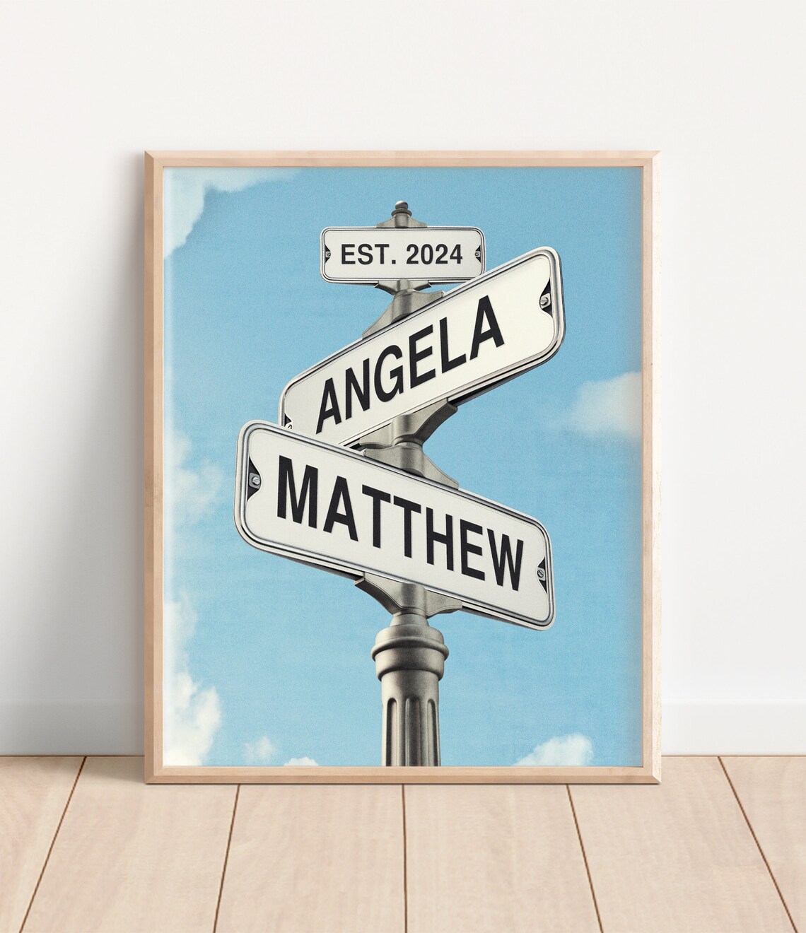 Personalized Couples Name Sign Art Print, Engagement