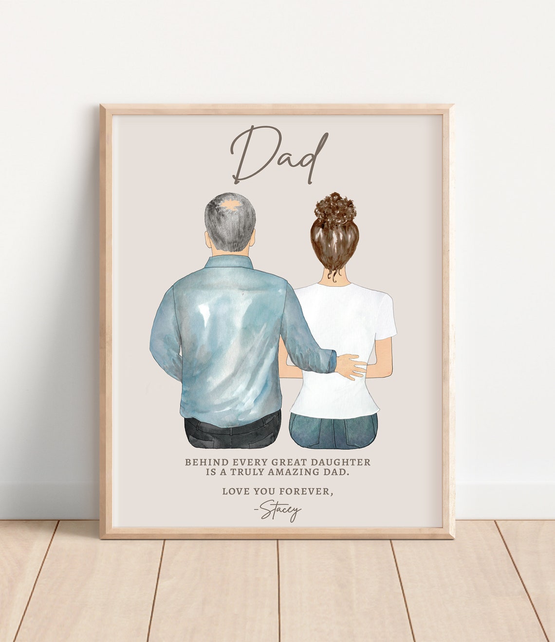 Behind Every Great Daughter Amazing Dad Personalized Gift Poster