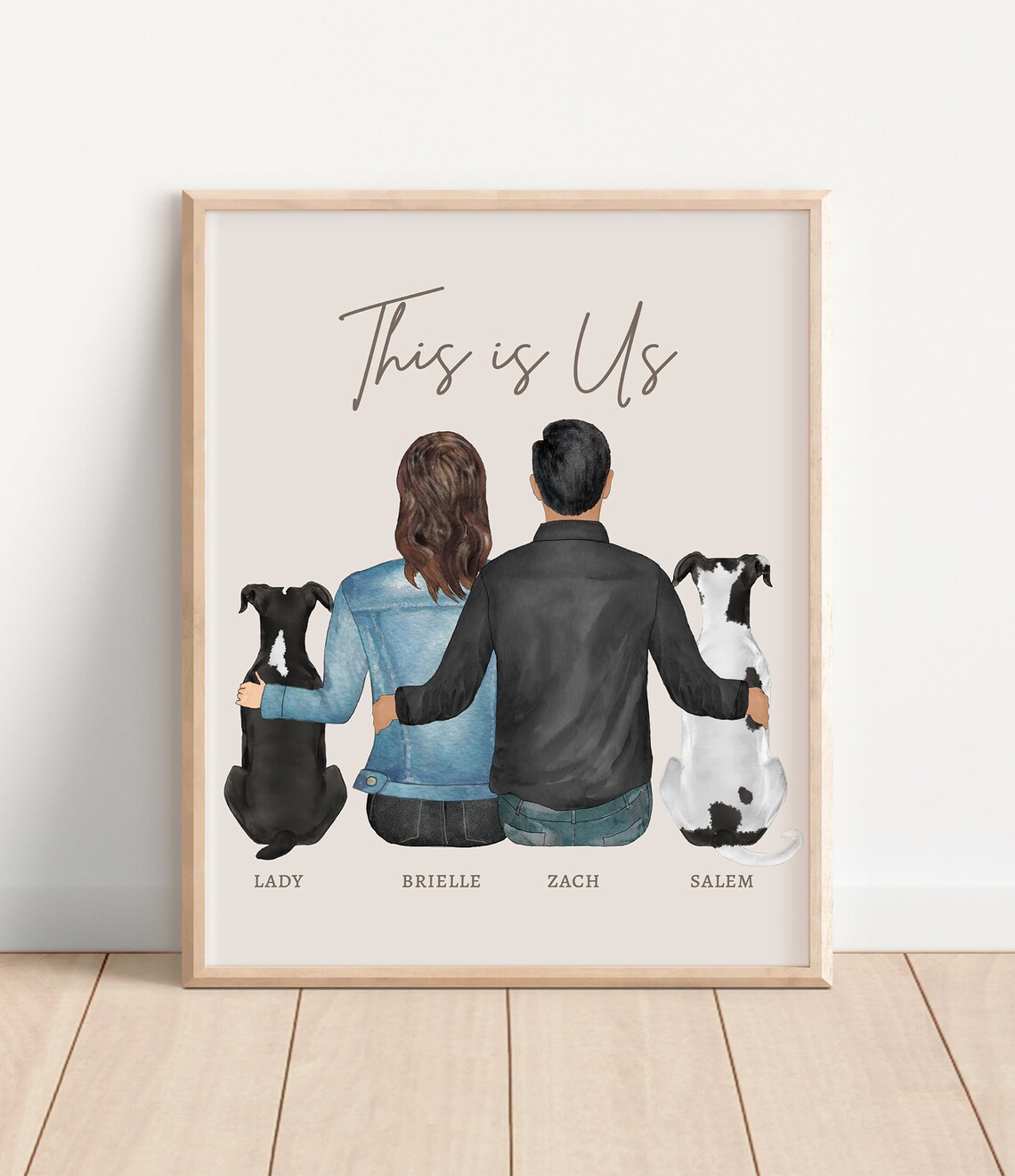 Custom Portrait For Pet Lovers Pet Parent Gift Idea Dog Mom Print Dog Owner Birthday Gift Anniversary Christmas Boyfriend Partner Fiance