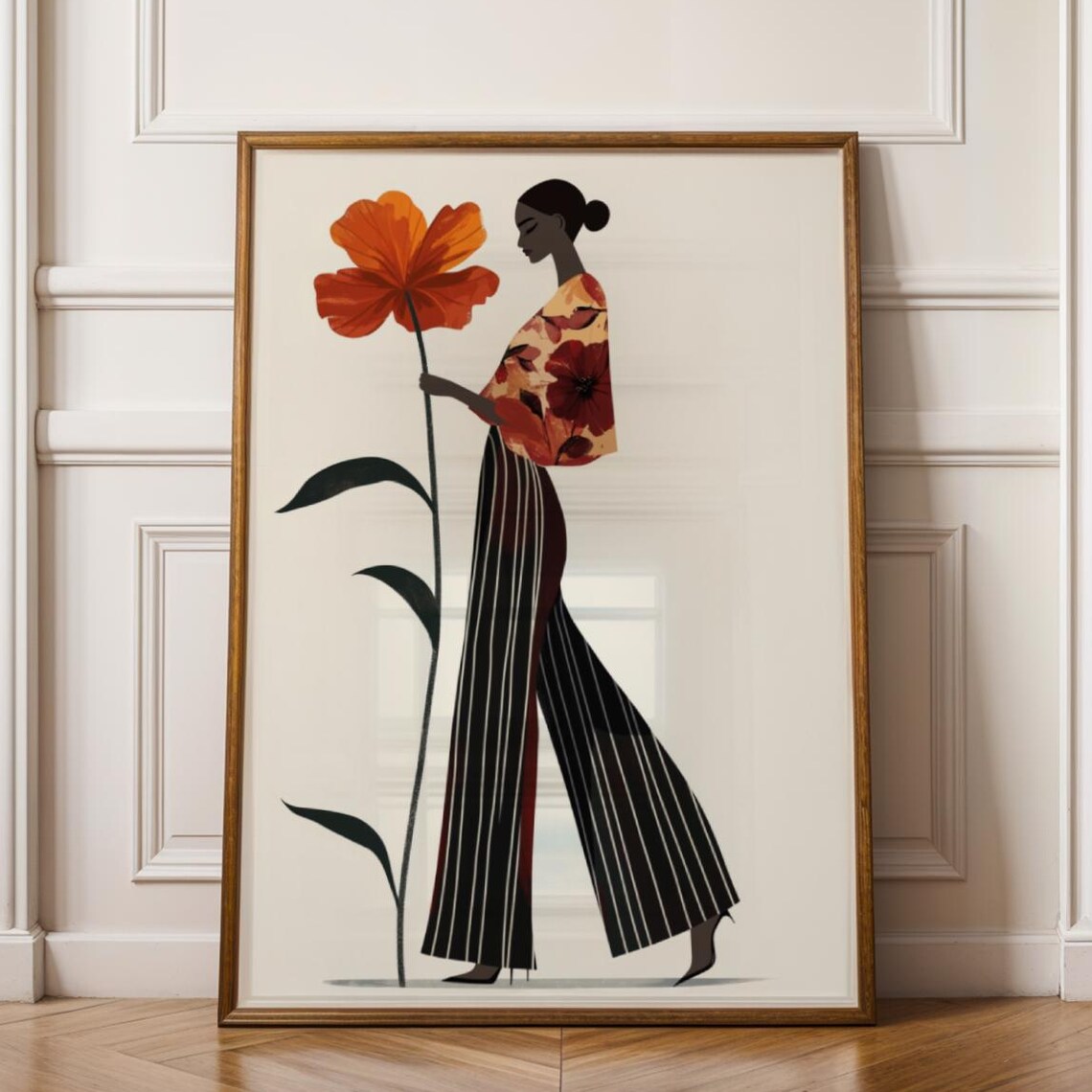 Floral Woman Portrait Abstract Fashion Illustration