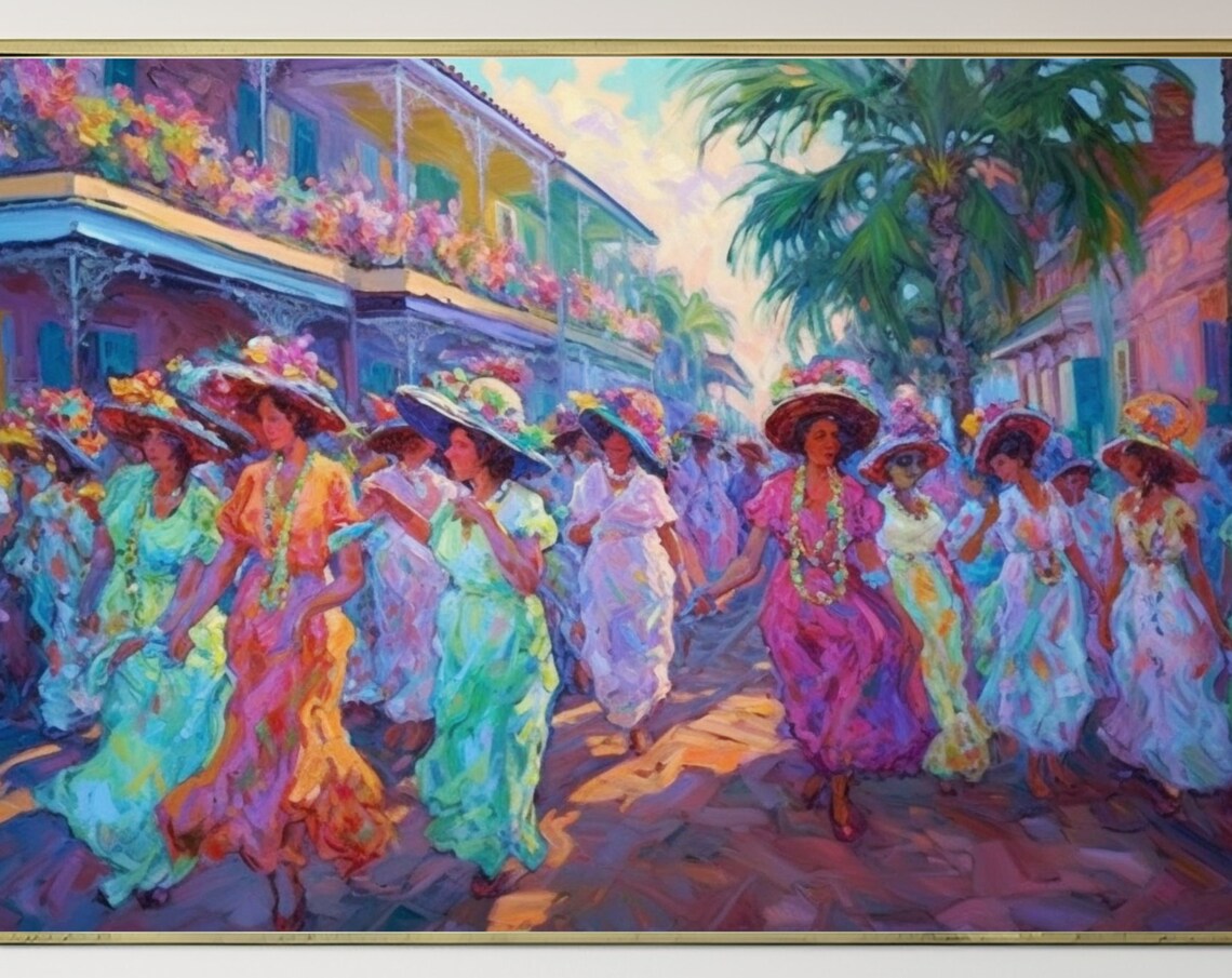 New Orleans Mardi Gras French Quarter Art Print