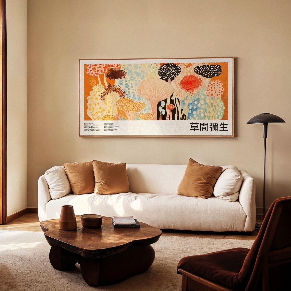 Yayoi Kusama-Inspired Floral Art Print, Japandi Style - Image 3
