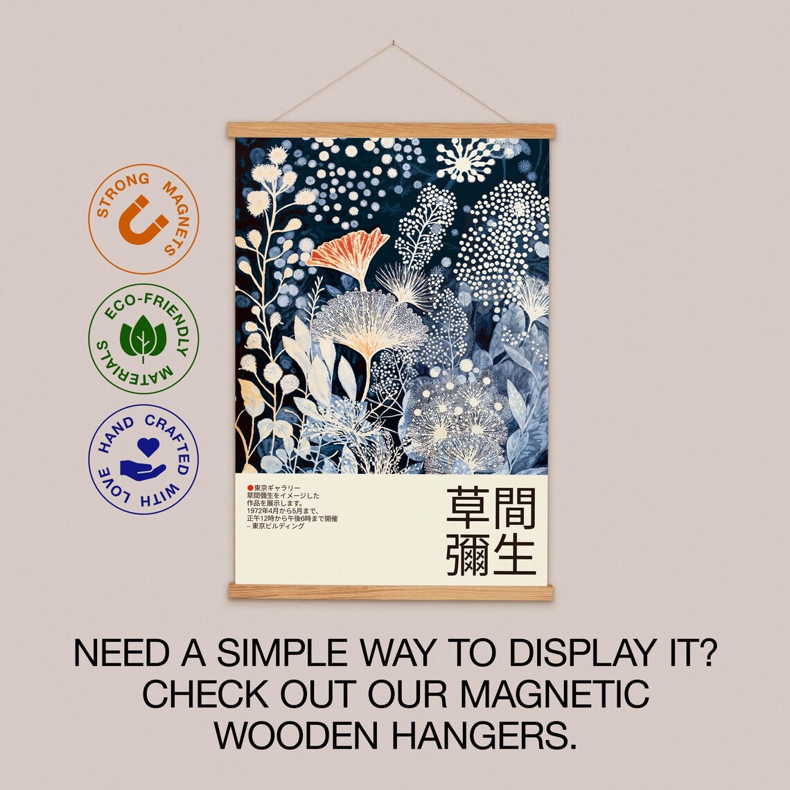 Yayoi Kusama Botanical Art Print, Japandi Floral - Image 2