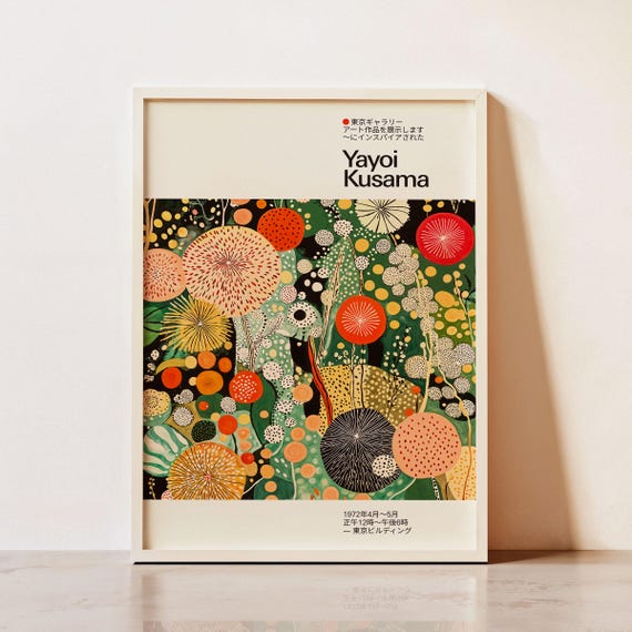 Yayoi Kusama-Inspired Blossom Art Print, Japandi Decor