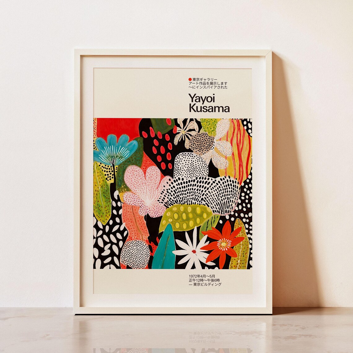 Yayoi Kusama Colorful Polka Dot Flower Garden Japandi Decor Poster
