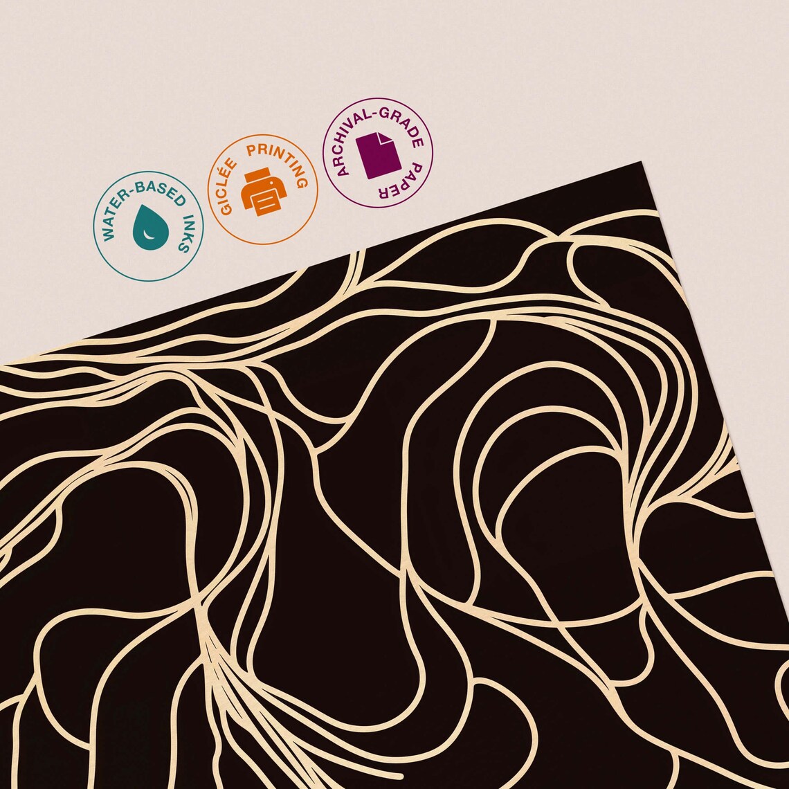 Yayoi Kusama-Inspired Japandi Abstract Line Art Print - Image 3