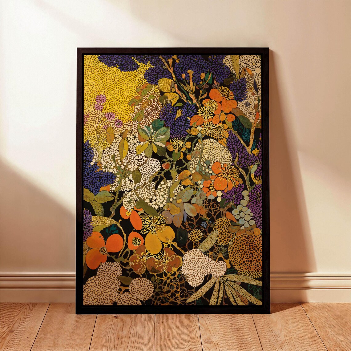 Yayoi Kusama Golden Violet Night Garden Dotted Art Wall Decor Poster