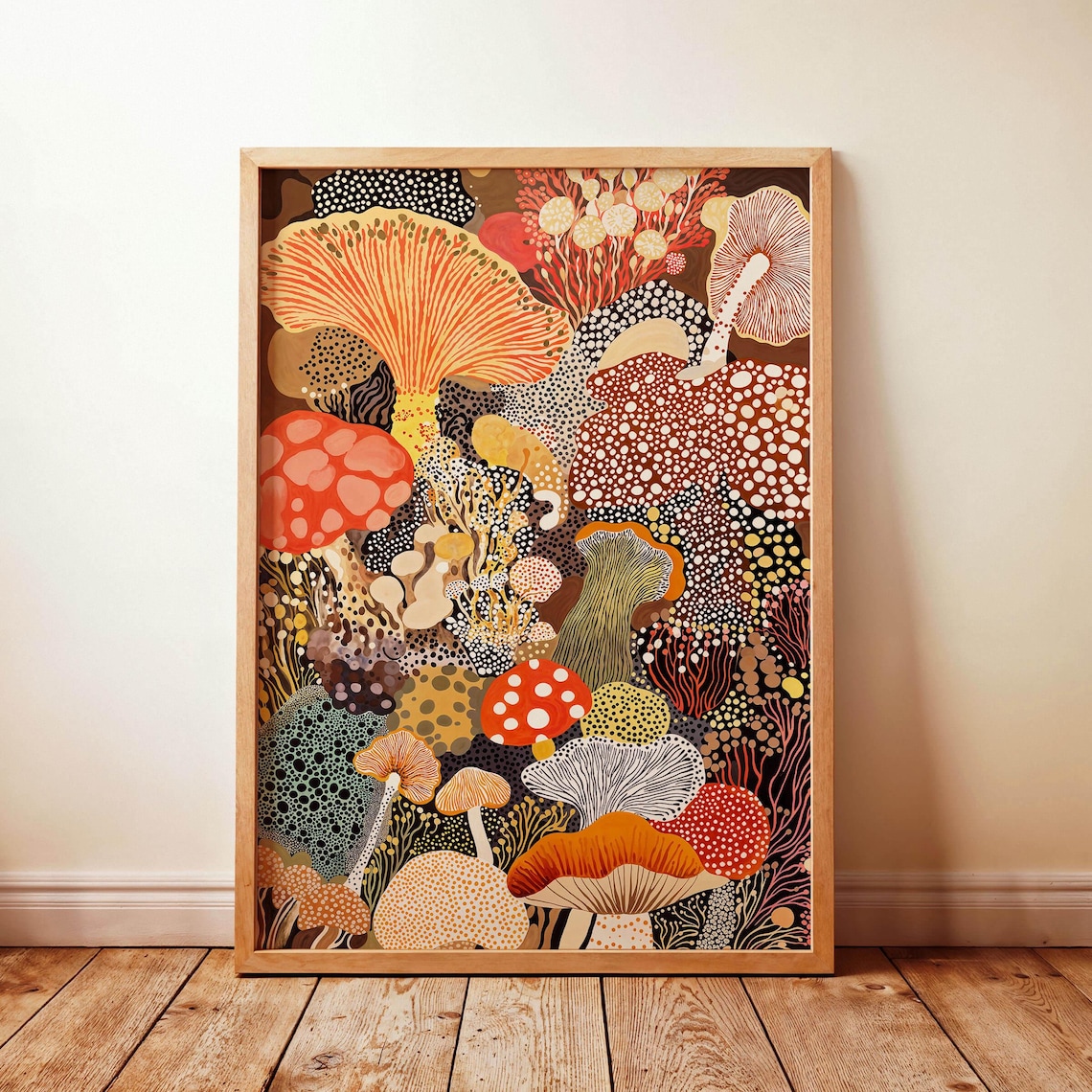 Mushroom Wall Art, Yayoi Kusama-Inspired Poster
