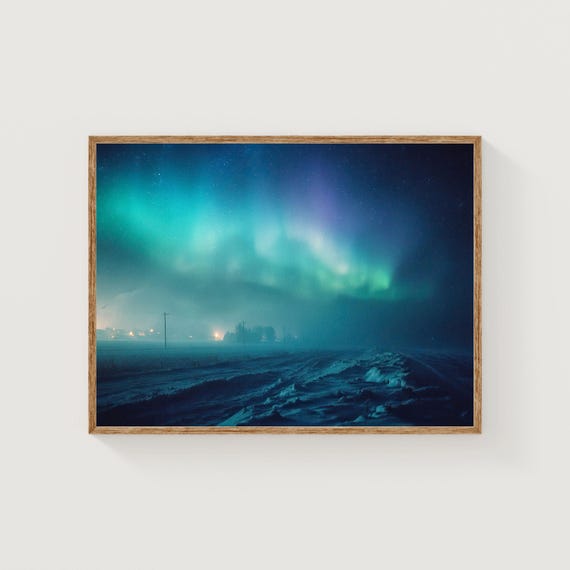 Aurora Borealis Art Print Northern Lights Landscape Photography