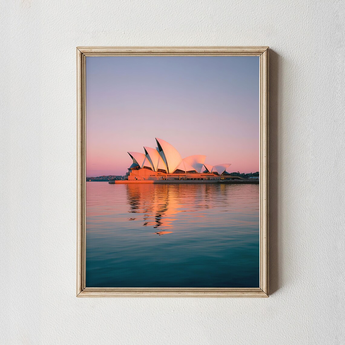 Sydney Opera House Sunset Pink Sky Harbor Reflection Photo Poster