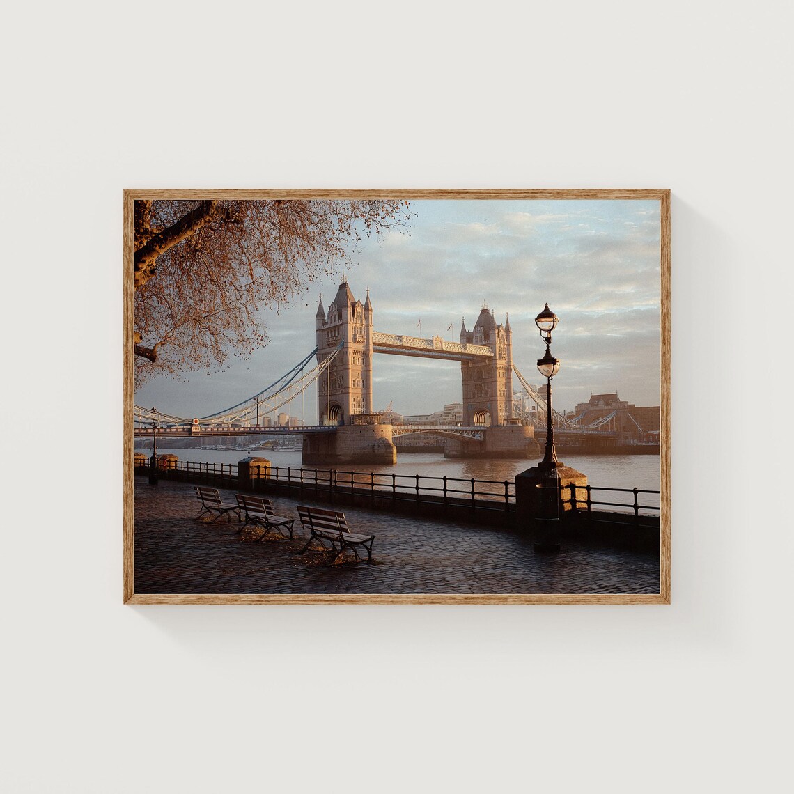 Tower Bridge London Sunset Over Thames Iconic Cityscape Poster