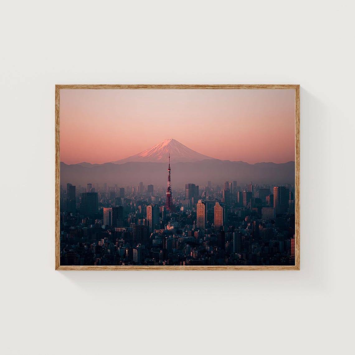 Tokyo Skyline Mount Fuji Sunset Photography Tokyo Tower Japan Poster