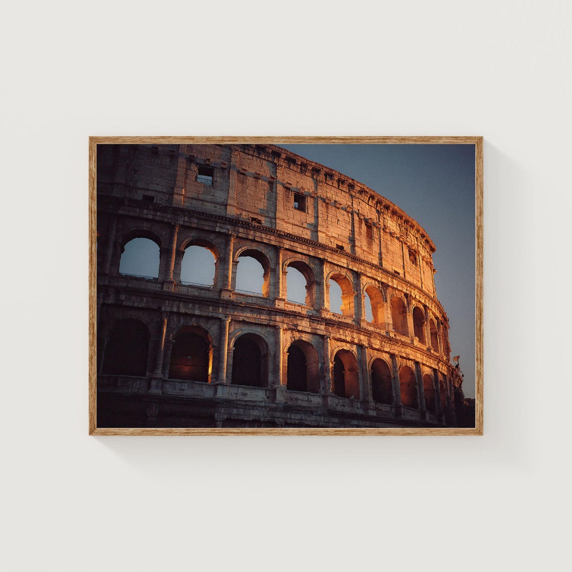 Rome Colosseum Ancient Amphitheater at Sunset Photography Print