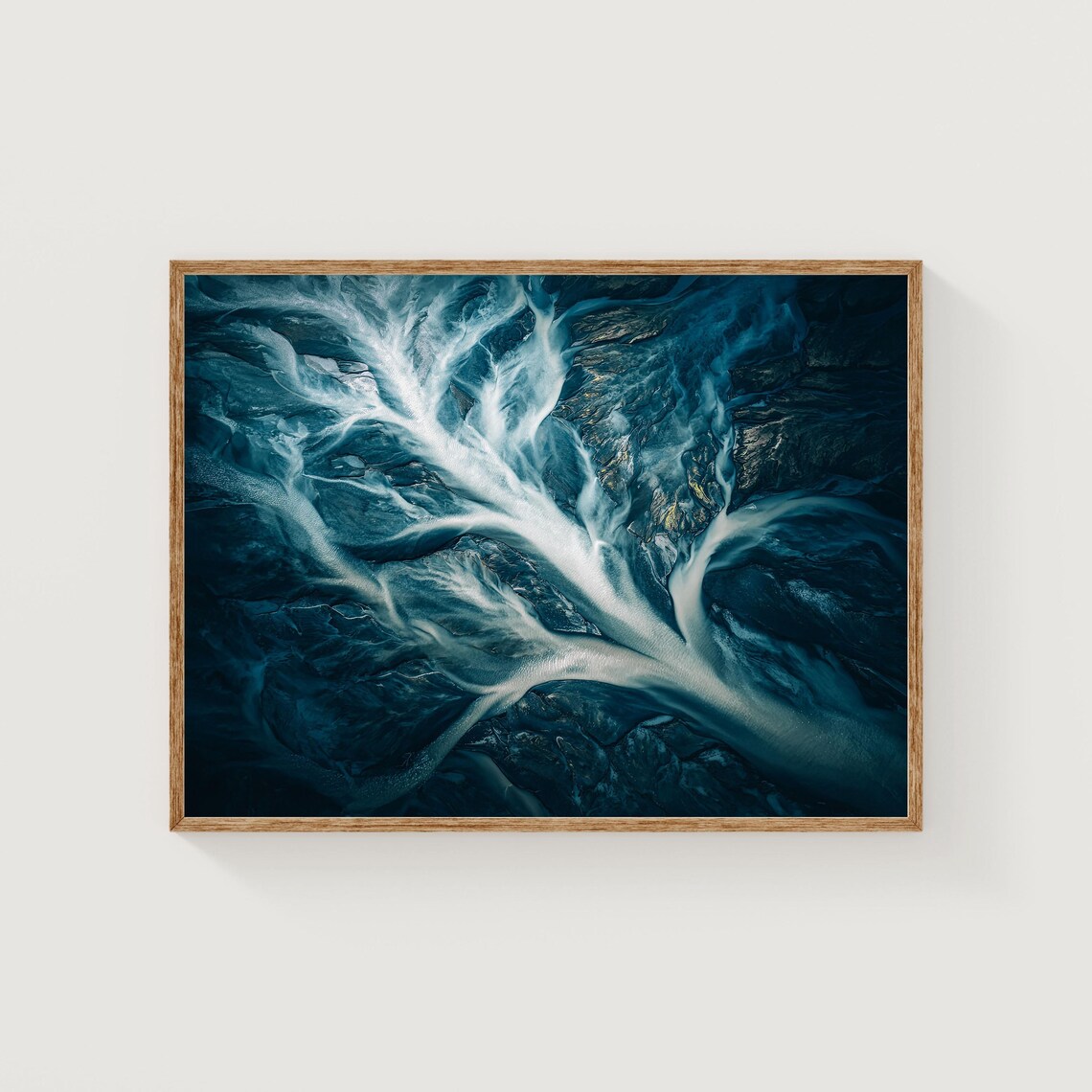 Iceland Glacial River Fine Art Print Aerial Abstract Landscape