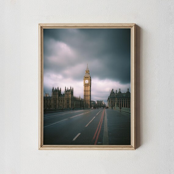Big Ben Print Moody London Photography Westminster Bridge Art