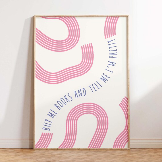 Retro Book Poster, Reading Nook Decor