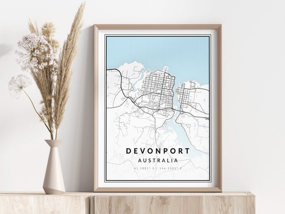 Devonport Map Print Poster Wall Art Geographic
