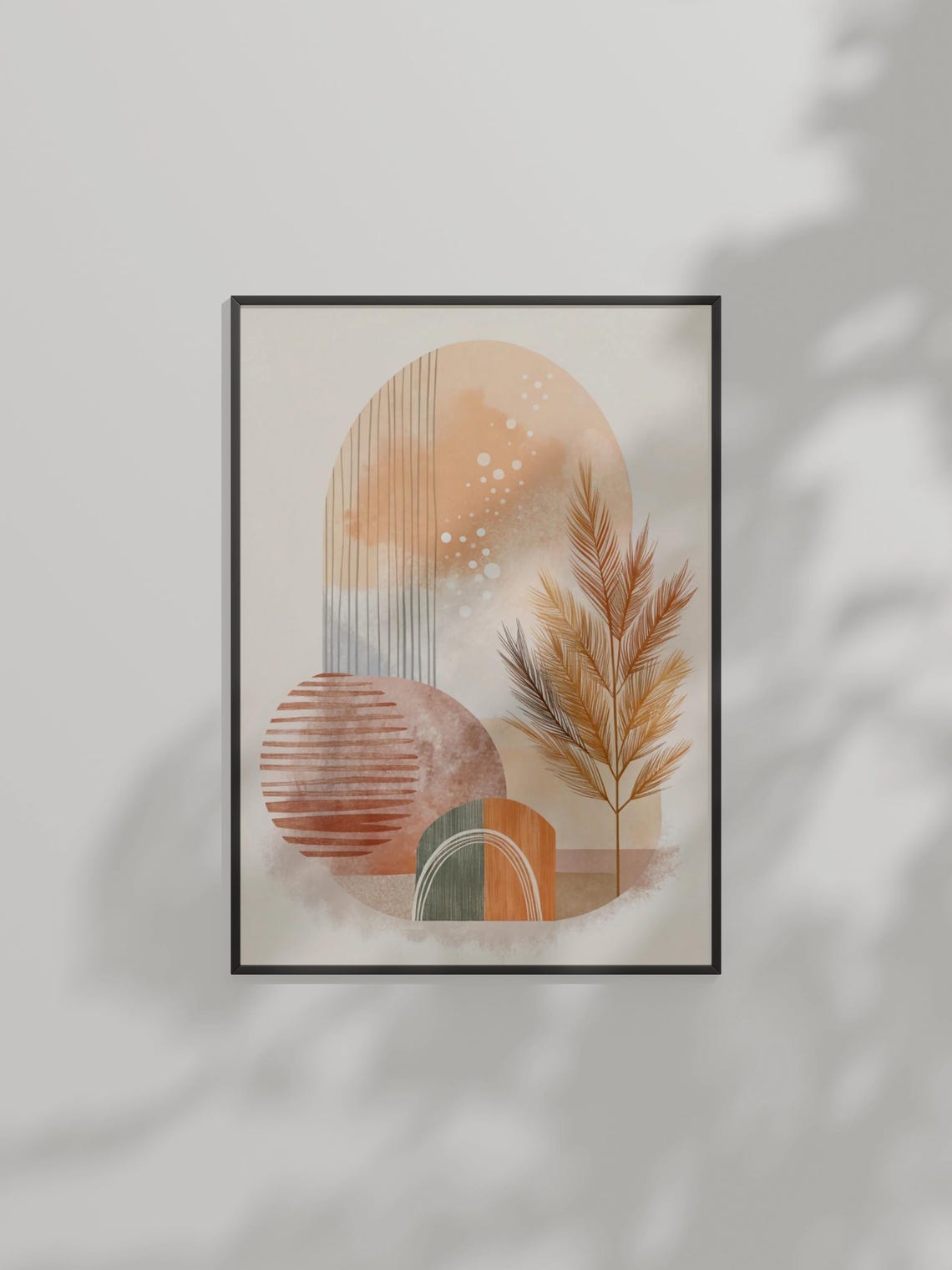 Boho Botanical Arch Wall Decor Terracotta Watercolor Minimalist Poster