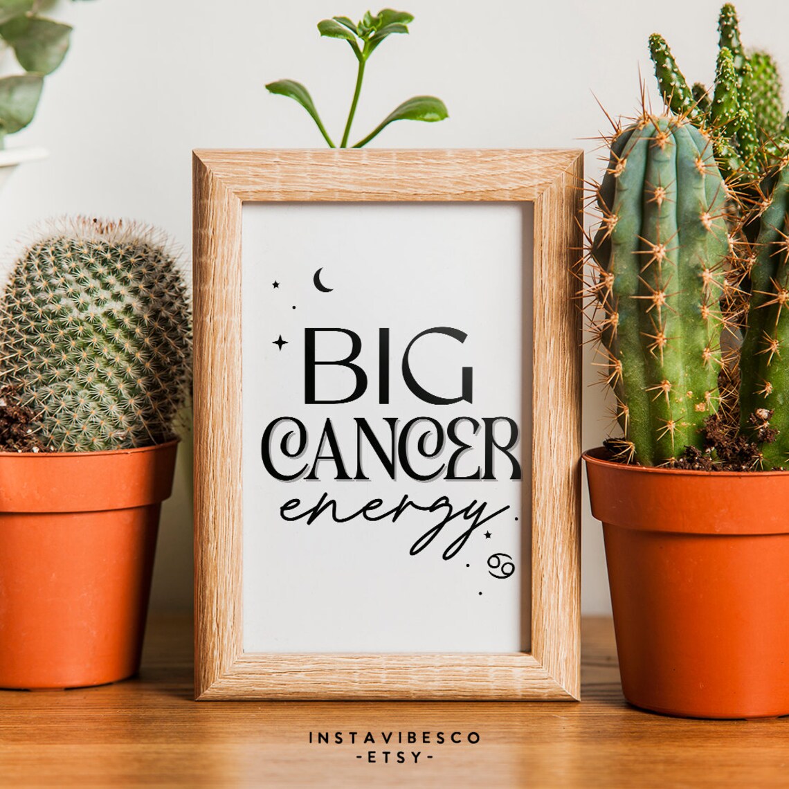 Big Cancer Energy Minimalist Zodiac Sign Moon Stars Astrology Poster - Image 2