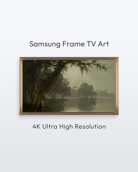 Misty Swamp Scene Bayou Trees Still Water Atmospheric Landscape Art Poster