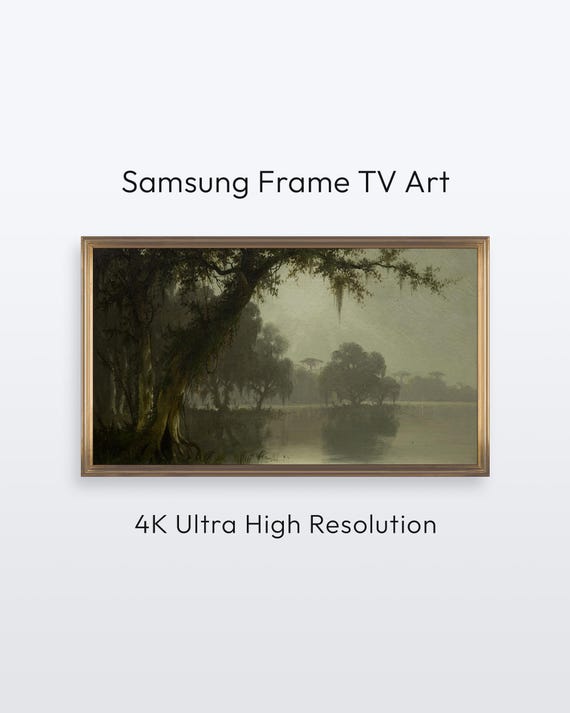 Samsung Frame Tv Art Swamp Scene Landscape Painting 4k Print