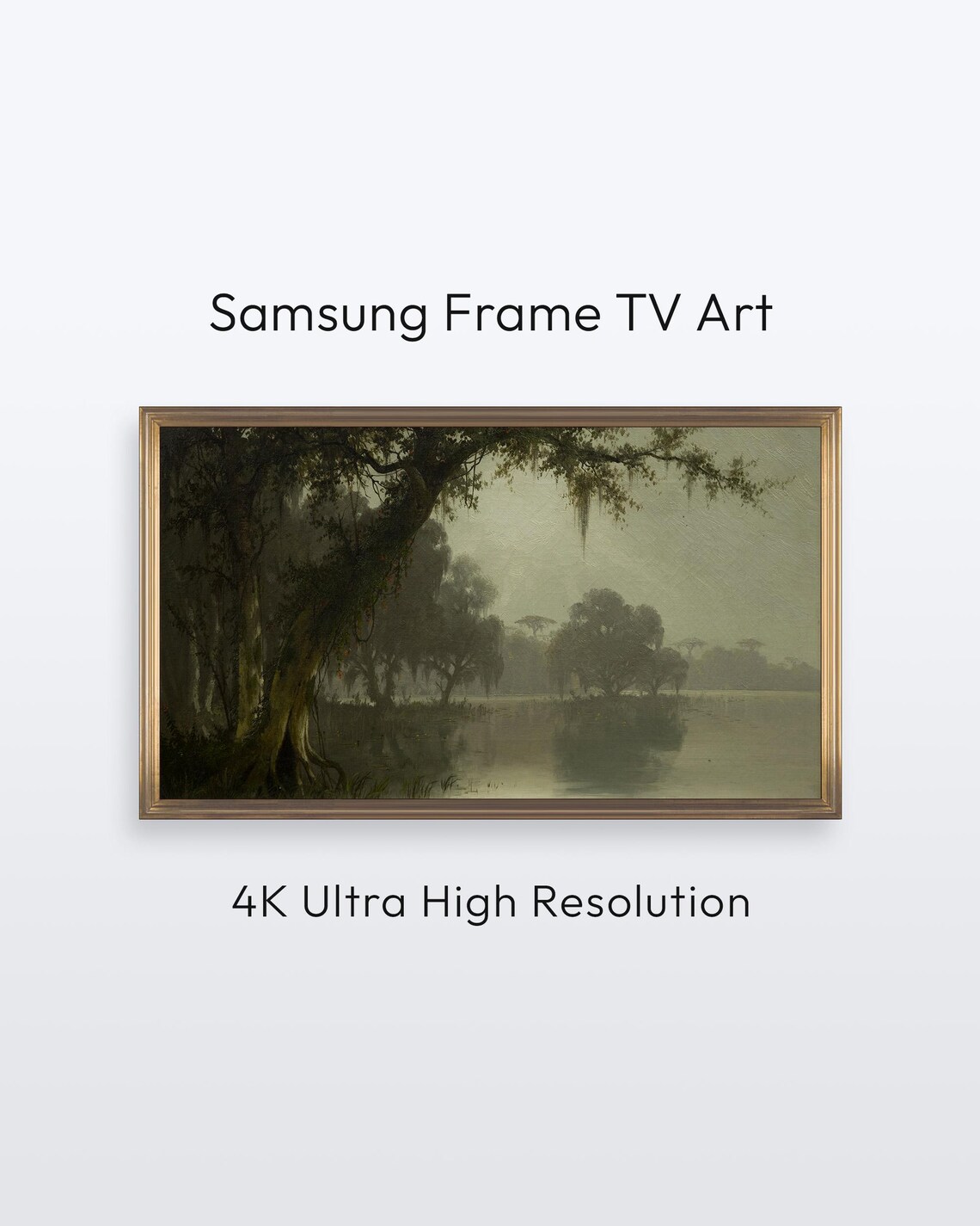 Misty Swamp Scene Bayou Trees Still Water Atmospheric Landscape Art Poster