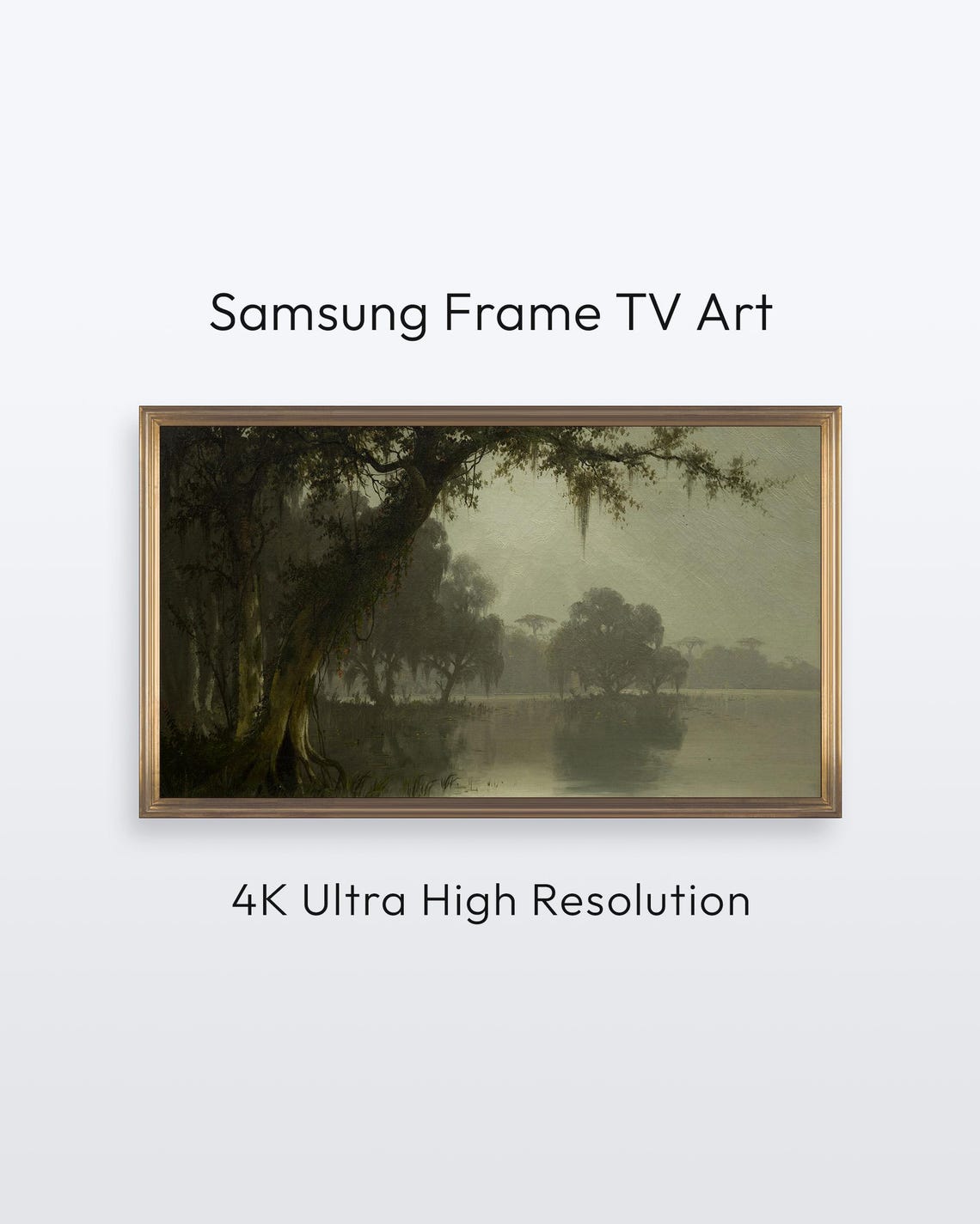 Samsung Frame Tv Art Swamp Scene Landscape Painting 4k Print