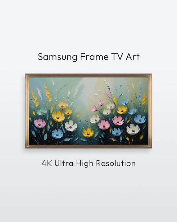 Samsung Frame Tv Spring Flowers Abstract Floral Painting 4k Print