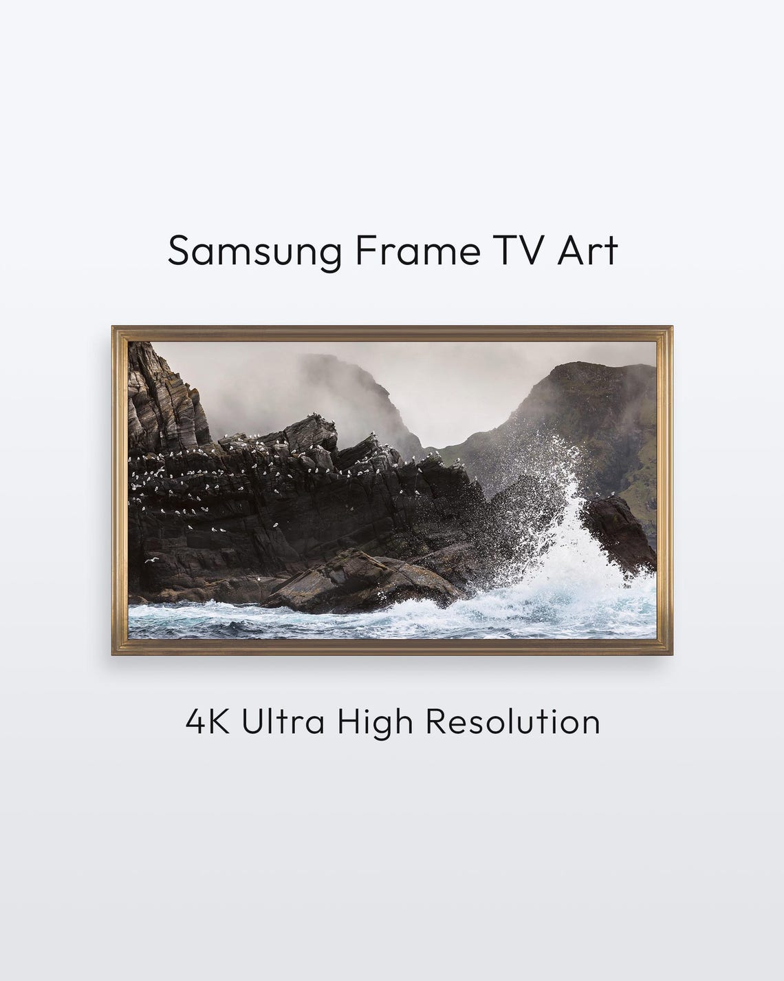 Breaking Waves Samsung Frame Tv Norway Nature Photography 4k Print