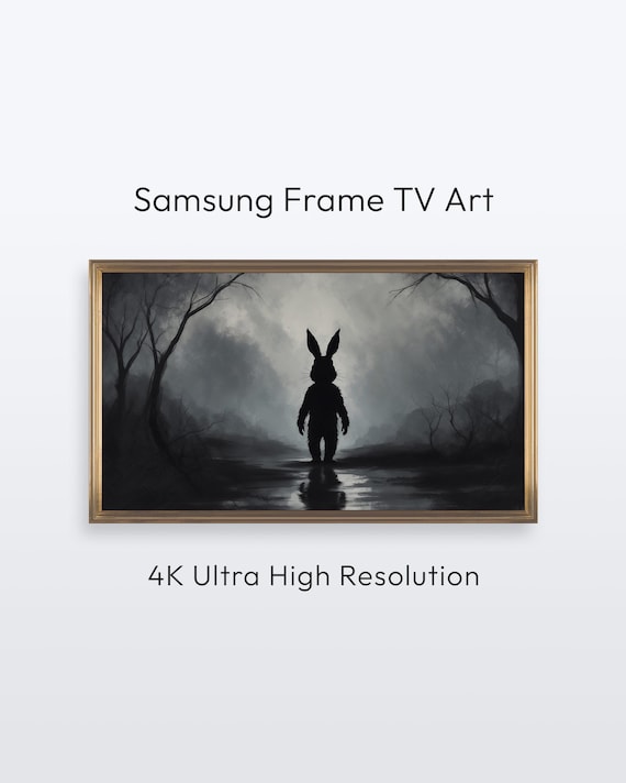 Dark Easter Bunny Forest Silhouette Gothic Misty Artwork Poster