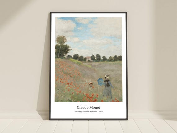 Claude Monet Poppy Field Art Poster Print
