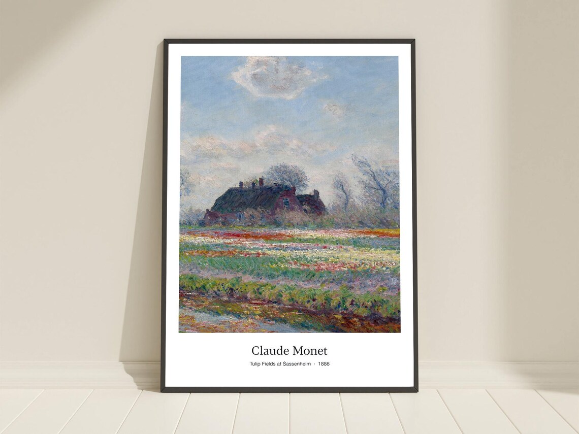 Monet Tulip Fields Art Poster Famous Painting Print