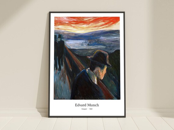 Edvard Munch Despair 1892 Bridge Red Sky Expressionist Poster