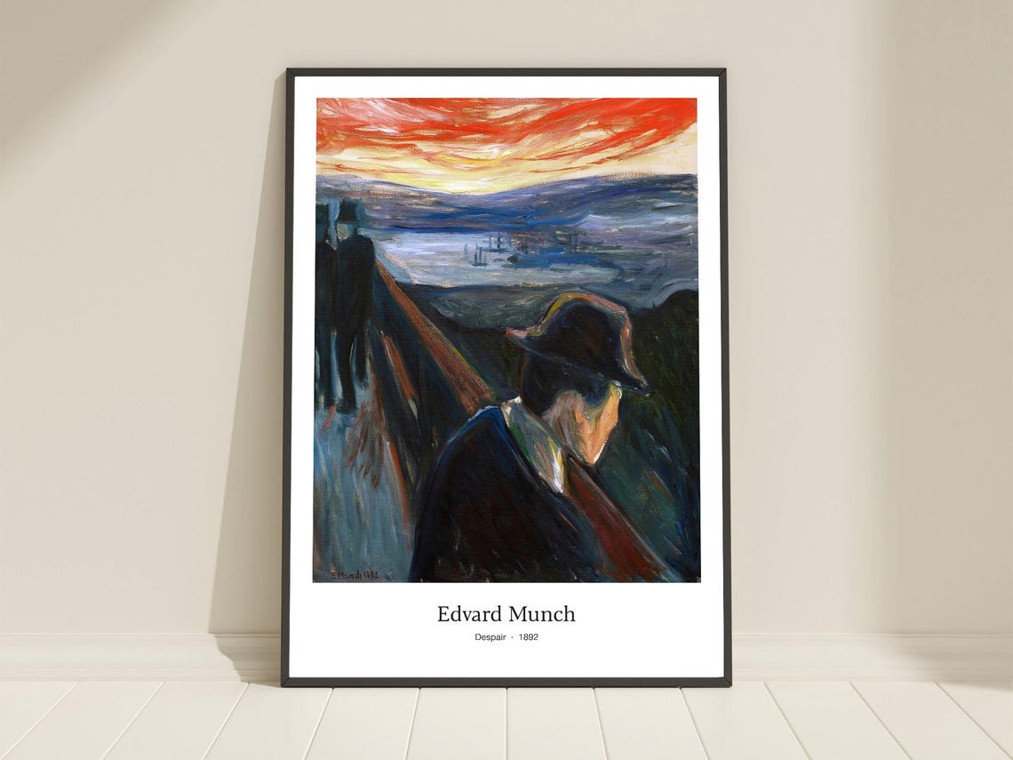 Edvard Munch Despair 1892 Bridge Red Sky Expressionist Poster