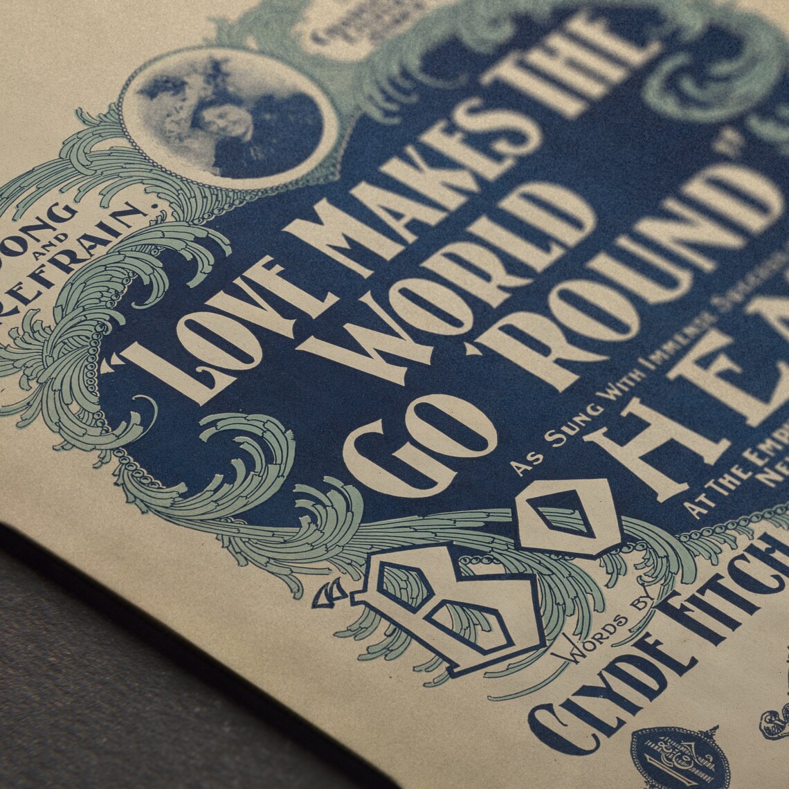 Antique Love Makes The World Go Round Sheet Music Cover Bohemia Poster - Image 8