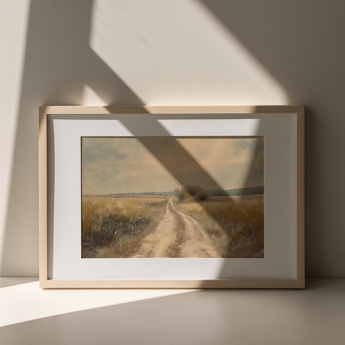 Winding Country Road Through Golden Fields Vintage Painting Poster - Image 4