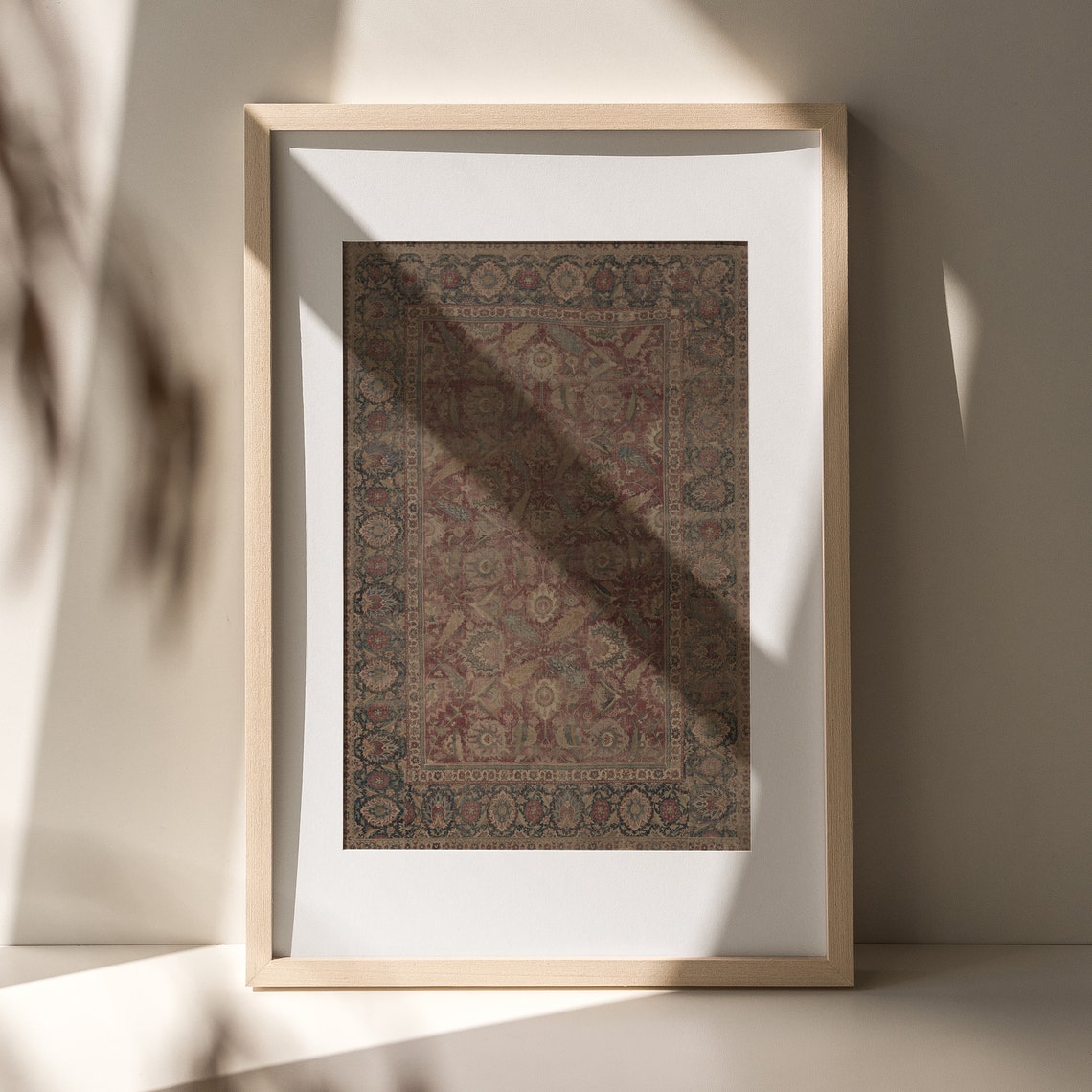 Antique Persian Rug Pattern Red Blue Textile Design Gallery Poster - Image 5