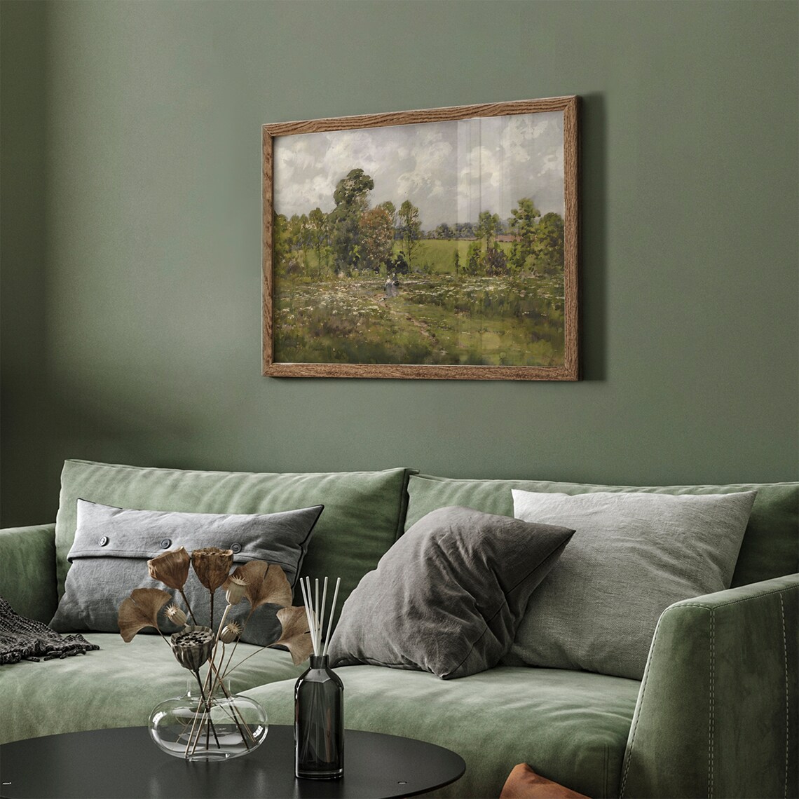 Spring Meadow Path with Lonely Walker Vintage Impressionist Painting Poster - Image 2