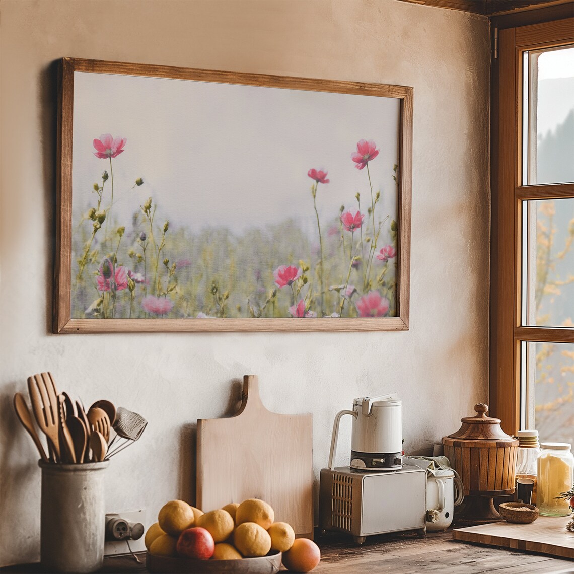 Pink Cosmos Wildflower Meadow Soft Spring Frame TV Art Screensaver Print - Image 5