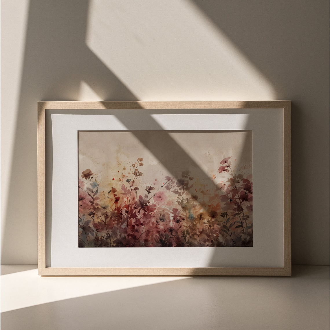 Purple Wildflower Meadow Watercolor Soft Autumn Floral Poster - Image 2