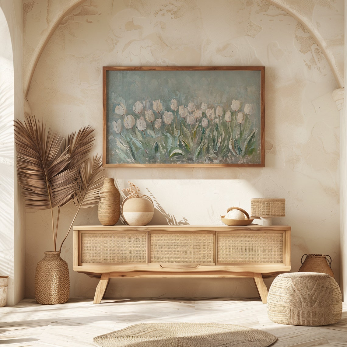 Vintage Tulip Flower Summer Tv Art White Floral Spring Painting Tv Art Botanical Garden Farmhouse Decor French Country Screensaver - Image 7