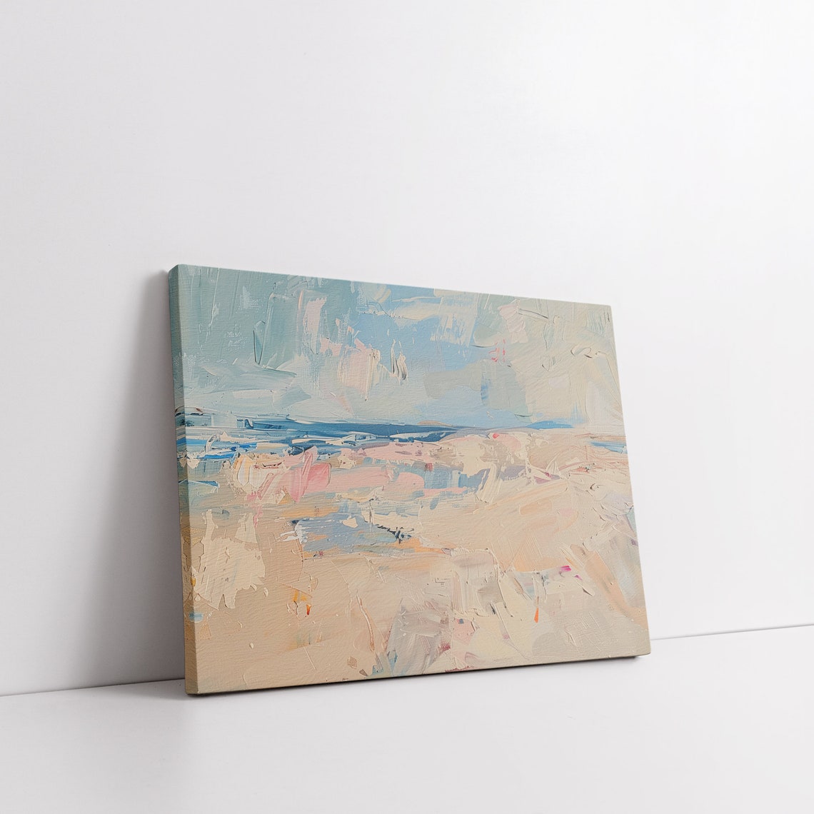 Vintage Blue Ocean Beach Abstract Seascape Modern Pastel Poster - Image 4