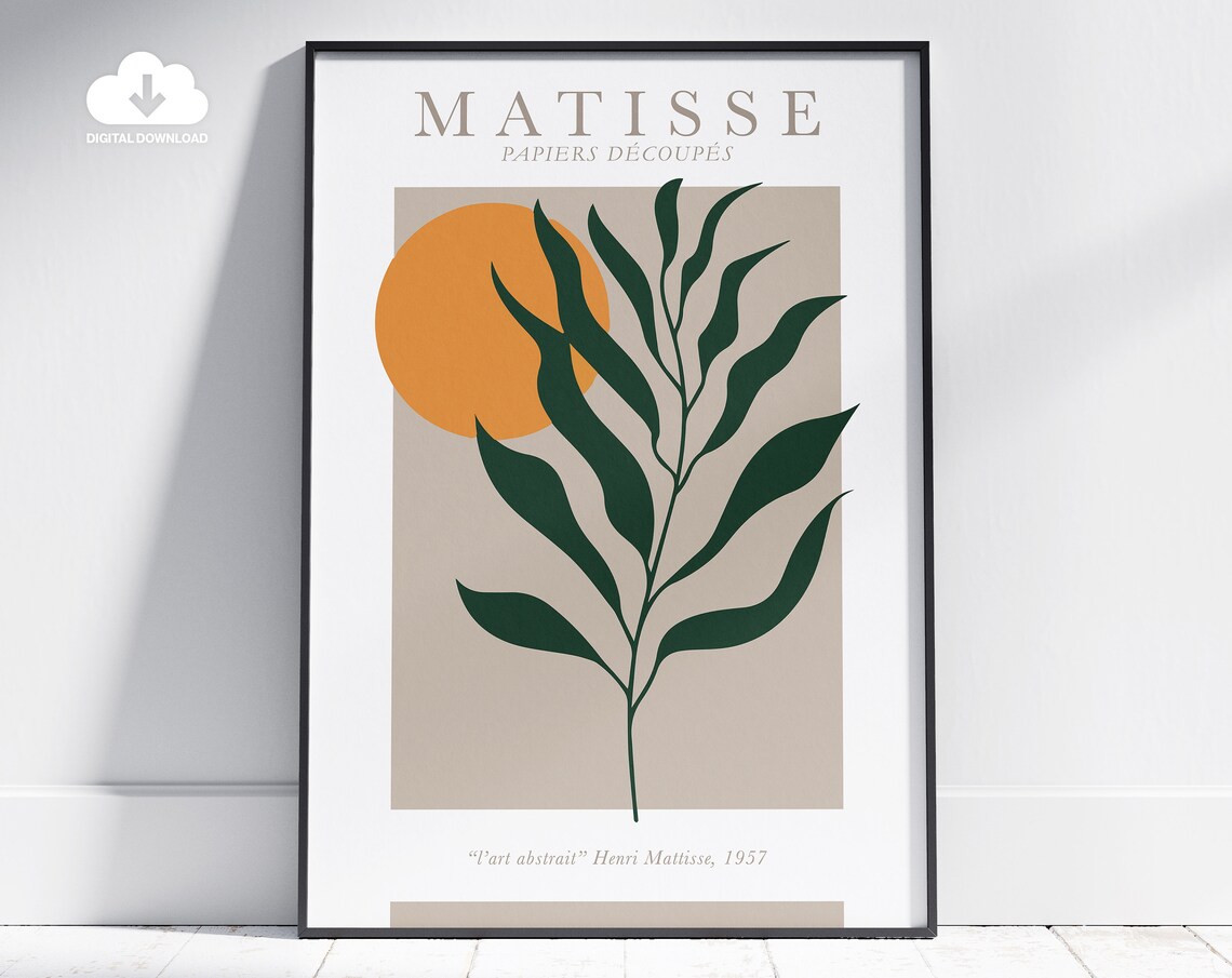 Henri Matisse Papiers Decoupes Sun and Leaf Abstract Art Poster