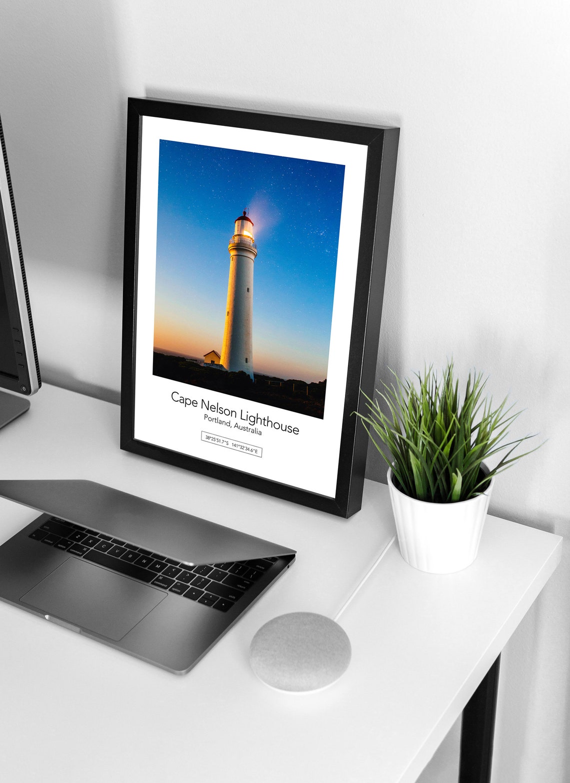 Lighthouse Poster Lighthouse Print Lighthouse Wall Art Cape Nelson Lighthouse Poster Coordinate Poster Office Decor Modern Home Wall Art - Image 3