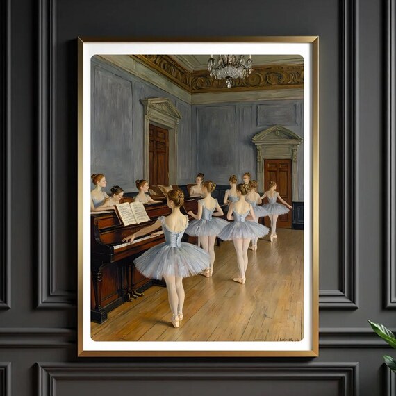Ballet Studio Art Print Ballerina Silhouette Pastel Decor