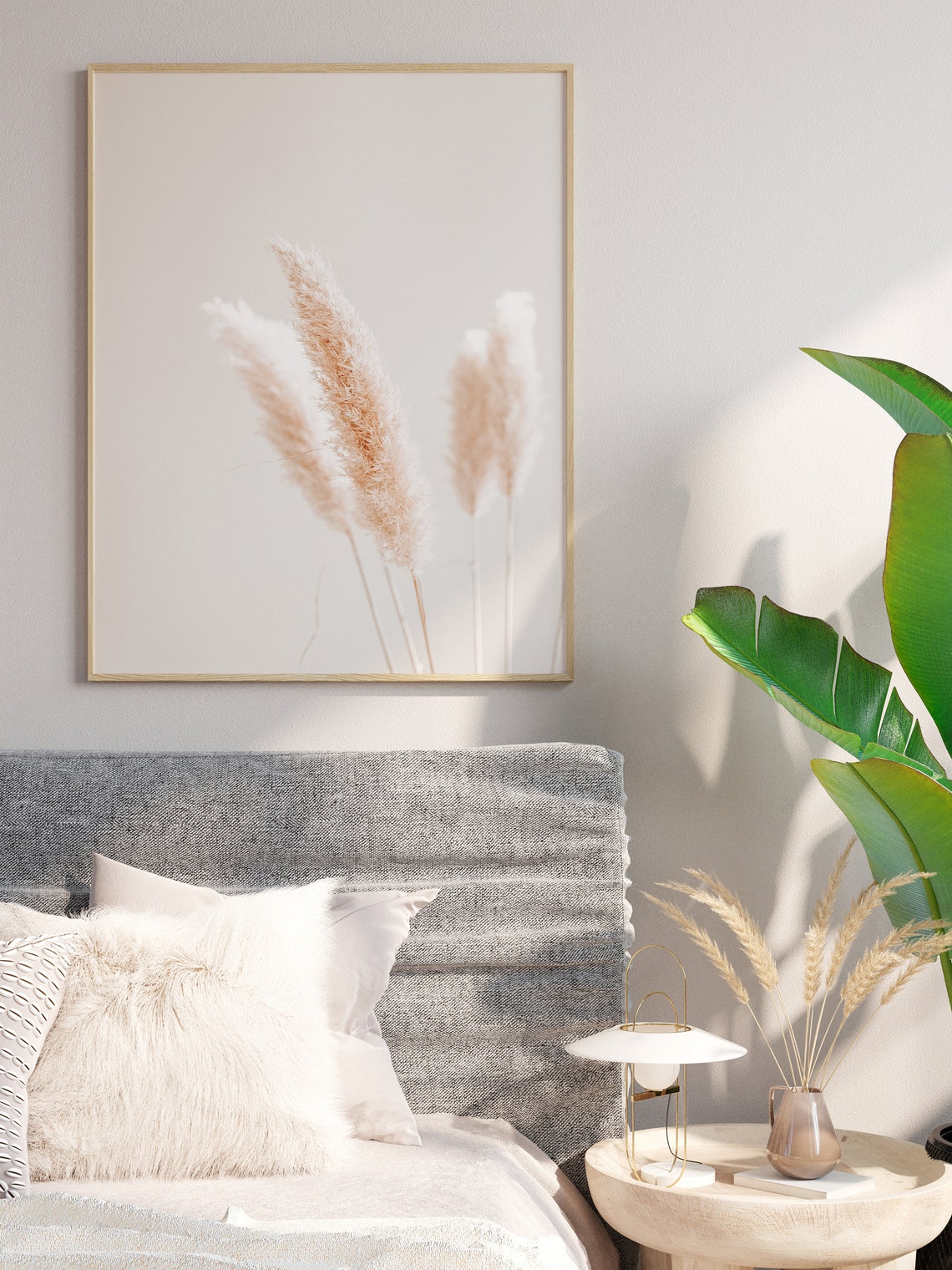 Pampas Grass Beige Minimalist Neutral Botanical Photo Poster - Image 3