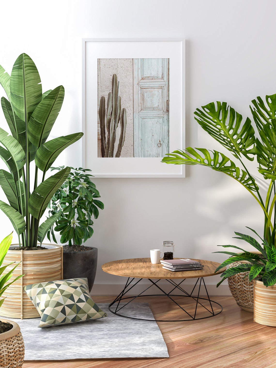 Terracotta Wall Art Cacti Wall Decor Boho Cactus Print Cactus Wall Art Desert Architecture Wall Art - Image 2