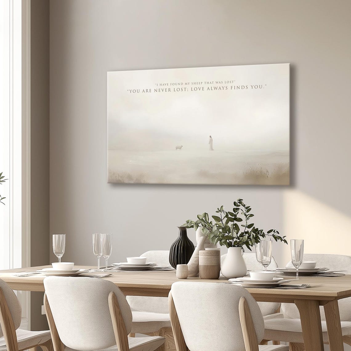 Lost Sheep Shepherd Bible Quote Minimalist Typography Canvas Poster - Image 2
