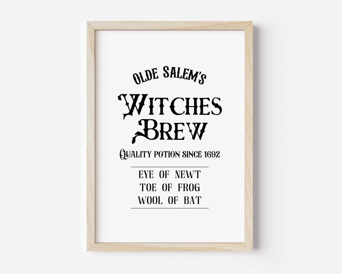 Olde Salem Witches Brew Potion Apothecary Halloween Sign Poster - Image 3